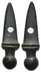 ANCIENT ROMAN BRONZE GLADIUS SWORD PENDANT (1ST- 3RD CENTURY AD).
4.81 Gr. 33.1 mm.