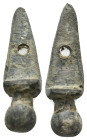 ANCIENT ROMAN BRONZE GLADIUS SWORD PENDANT (1ST- 3RD CENTURY AD).
3.86 Gr. 28.5 mm.