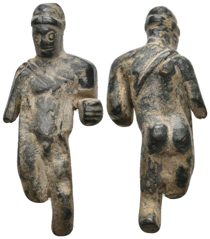 ANCIENT ROMAN BRONZE FIGURINE.
57.91 Gr. 61.5 mm.