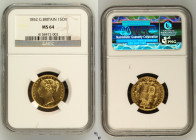 GRAN BRETAGNA Vittoria (1837-1901) Sovrana 1852 stemma Au Gr.7,98. Spink 3852C; Marsh 35. NGC MS64 (n.4158472-003), censite solo due monete in grado s...