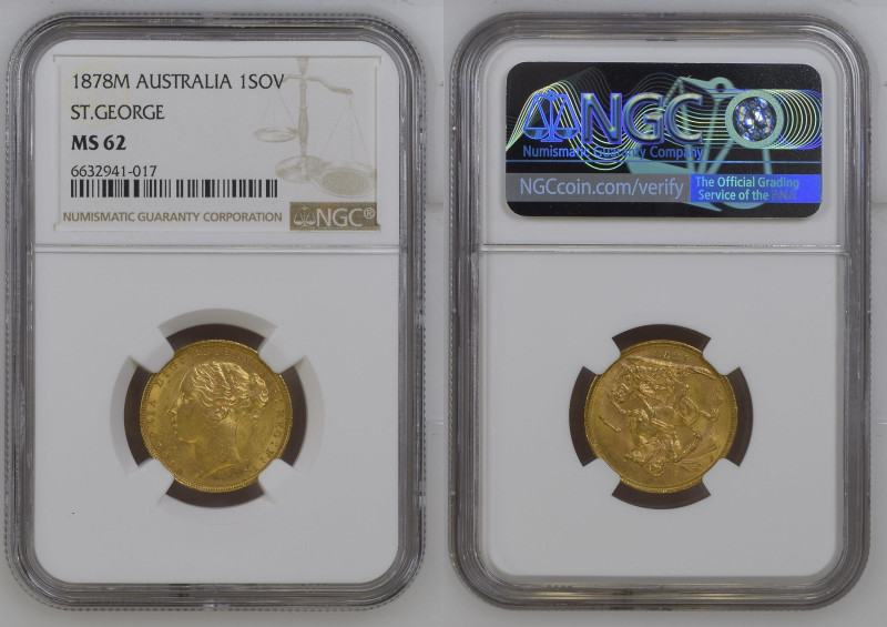 AUSTRALIA Vittoria (1837-1901) Sovrana 1878M St.George zecca Melbourne Au. Gr.7,...