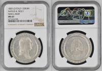 REGNO ID NAPOLI Ferdinando IV di Borbone (1799-1805) Piastra da 120 grana 1805 Ag Gr.27,5. (variante capelli lisci). PANNUTI-RICCIO 11; MIR 424. NGC M...