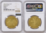 STATO PONTIFICIO Pio VI (Giovanni Angelo Braschi) (1775-1799) Da quattro doppie 1786 ANNO XII Zecca Bologna Au. Gr.21,82. MUNTONI 160; FR 384. NGC AU5...
