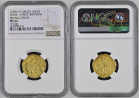 VENEZIA Grecia Chios Michele Steno (1400-1413) Ducato d’oro Au Gr.3,50. FR 2D; GAMBERINI SCARFEA 395. NGC MS62 (n.6639398-015).