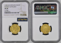 VENEZIA Dorino Gattiluso (1400-1449) Ducato d’oro Au Gr.3,48. Zecca Mytilene. NGC AU58 (n.6639398-011). Moneta di estrema rarità. Solo 2 censite in NG...