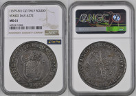VENEZIA Alvise Contarini (1676-1684) Scudo da 140 soldi Sigle massaro G Z. Ag Gr.31,82. DAV 4272; PAOLUCCI 4. NGC MS61 (n.6639413-004). Top Grade. Que...