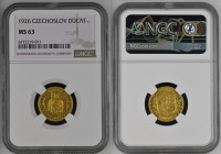 CECOSLOVACCHIA Repubblica (1918-1939) Ducato 1926 zecca Kremnitz Au. Gr.3,49. FR 8. Zecca Kremnitz. NGC MS63 (n.6772219-011).