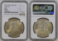 CINA Republic ‘Junk’ Dollaro 1934 zecca Shanghai Ag Gr.26,73. L&M-110; Y#345; KANN-624. NGC MS63 (n.6631801-020).