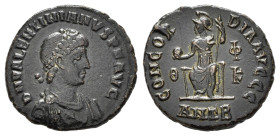 Impero Romano. Valentinian II. Valentiniano II (375-392). Antiochia. Centennionale. AE (2,67 g). D/DN VALENTINIANVS PF AVG; busto a destra. R/CONCORDI...