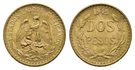 MESSICO. 2 Pesos 1945. Au (1,67 g). FDC