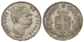 Regno d'Italia. Umberto I (1878-1900). 1 Lira 1886. Ag. Gig.37. SPL+