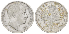 Regno d'Italia. Vittorio Emanuele III (1900-1943). 2 Lire 1905 "Aquila Sabauda" Ag. Gig.93. qBB