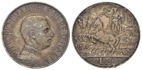 Vittorio Emanuele III (1900-1943). 2 Lire 1912 "Quadriga Veloce" Ag. Gig. 99. SPL