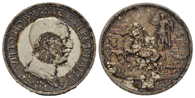 Regno d'Italia. Vittorio Emanuele III (1900-1943). 2 lire 1914 "Quadriga veloce"...