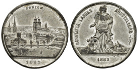 MEDAGLIE ESTERE – CONFEDERAZIONE ELVETICA (SVIZZERA) – ESPOSIZIONE NAZIONALE ZURIGO 1883. Medaglia, non portativa, distribuita nel 1883 in occasione d...