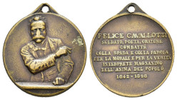 MEDAGLIE ITALIANE – REGNO D’ITALIA – VITTORIO EMANUELE III (1900-1945) – FELICE CAVALLOTTI – RARA. Medaglia, portativa con appiccagnolo, emessa a rico...