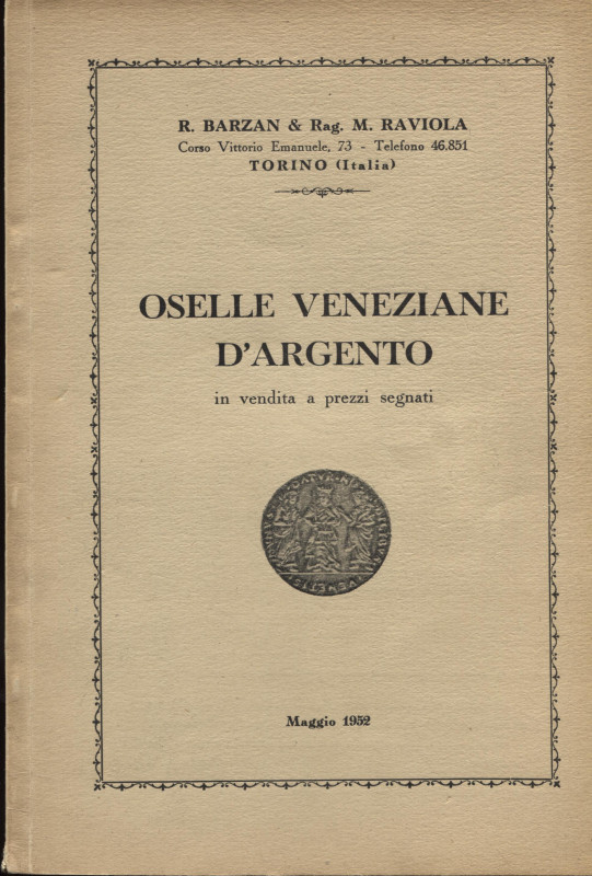 BARZAN R. & RAVIOLA M. – Torino, 1952. Listino a prezzi fissi Maggio 1952. Osell...