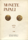 KUNST UND MUNZEN. Lugano, 14 – Maggio, 1980. Asta XXI Monete papali. pp. 71, nn. 1036, tavv. 95, di cui 6 a colori. ril. ed. sciupata, buono stato, im...