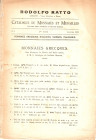 RATTO R. – Lugano, 1922. II Année. Listino a prezzi fissi. N 1. Janvier, 1922. Monnaies grecques, romaines, suisse, italiennes, livres. Pp. 16, nn.247...