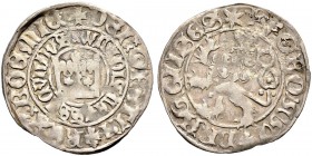 MÜNZEN DES MITTELALTERS AUS BÖHMEN 
 Wladislaus II., 1471-1516 
 Prager Groschen o. J., Prag.
 Av. Krone in doppeltem Schriftkreis. Rv. Böhmischer ...