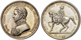 STANDESHERREN IN BÖHMEN UND MÄHREN 
 Schwarzenberg, Fürstentum 
 Josef Adam, 1732-1782 
 Silbermedaille 1867. Auf die Denkmalsenthüllung für Feldma...