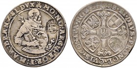 DAS HERZOGTUM SCHLESIEN-JÄGERNDORF 
 Georg Friedrich von Brandenburg-Ansbach, 1543-1603.
 Halbtaler 1588, Jägerndorf. Mit Gegenstempel von SALZBURG ...