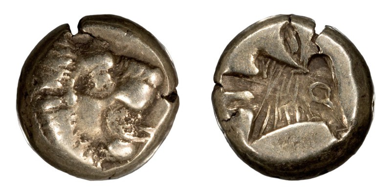 Lesbos, Mytilene. ; Lesbos, Mytilene; c. 521-478 BC, EL Hekte, 2.54g. Bodenstedt...