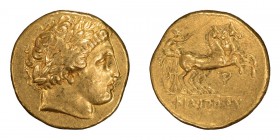 Macedonia, Philip II. Stater; Macedonia, Philip II; 359-336 BC. Pella, c. 340-328 BC, Late Lifetime Issue, Stater, 8.59g. Cf. Le Rider-pl. 57-60, appa...