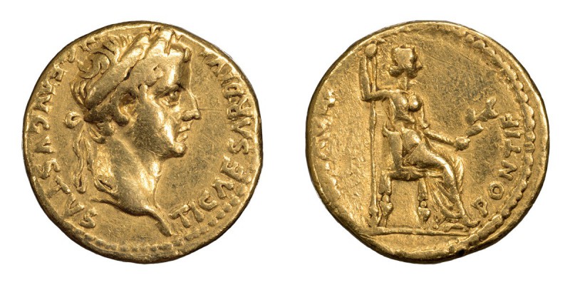 Tiberius. Aureus; Tiberius; 14-37 AD, Lugdunum, Aureus, 7.67g. Giard, Lyon-Type ...