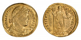 Valentinian I. Solidus; Valentinian I; 364-375 AD, Nicomedia, 364-7 AD, Solidus, 4.70g. RIC-2b (R ), mintmark 2, officina S=6. Obv: D N VALENTINI - AN...