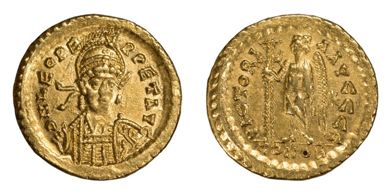 Leo I. Solidus; Leo I; 457-474 AD, Constantinople, c. 462-466 AD, Solidus, 4.48g...