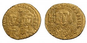 Constantine V. Solidus; Constantine V; 741-775 AD. Constantinople, c. 751-757 AD, Solidus, 4.46g. Berk-227, DO-2 and 3, Sear-1551. Obv: COnS[TANTI]nOS...