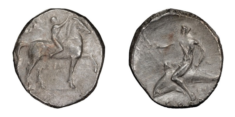 Calabria, Tarentum. Stater; Calabria, Tarentum; c. 340-325 BC, Stater, 7.87g. Vl...