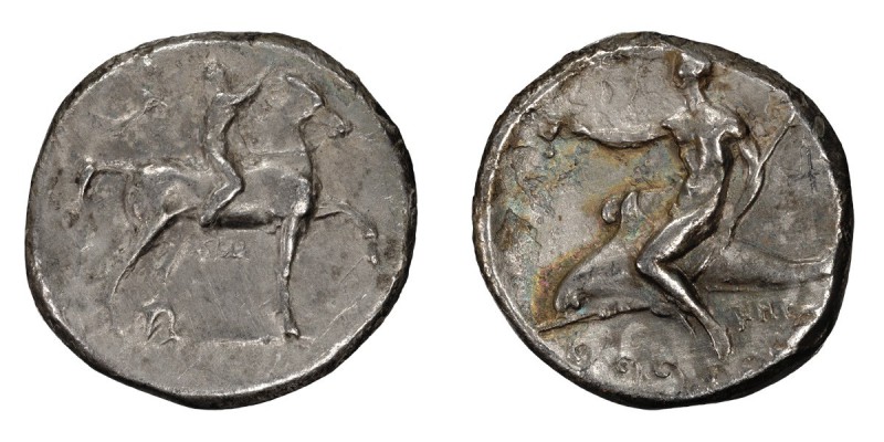 Calabria, Tarentum. Stater; Calabria, Tarentum; c. 340-325 BC, Stater, 7.66g. Vl...