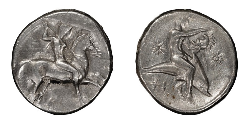 Calabria, Tarentum. Stater; Calabria, Tarentum; c. 340-325 BC, Stater, 7.82g. Fi...
