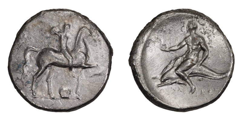 Calabria, Tarentum. Stater; Calabria, Tarentum; c. 325-281 BC, Stater, 7.76g. Vl...