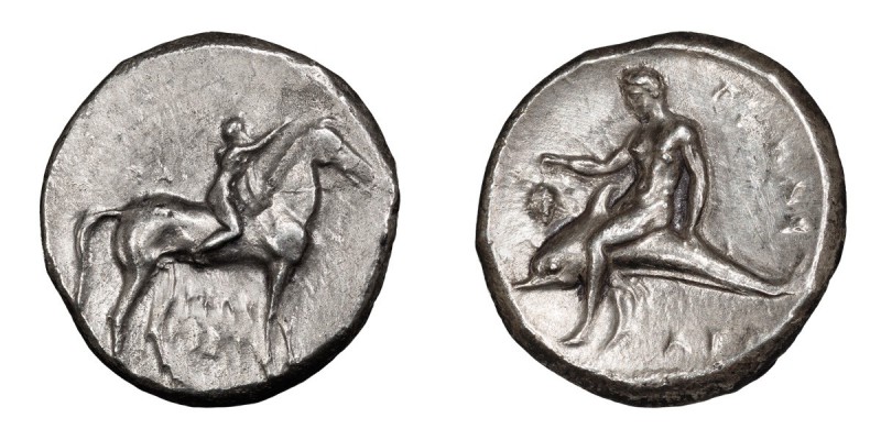 Calabria, Tarentum. Stater; Calabria, Tarentum; c. 302-281 BC, Stater, 7.83g. Vl...