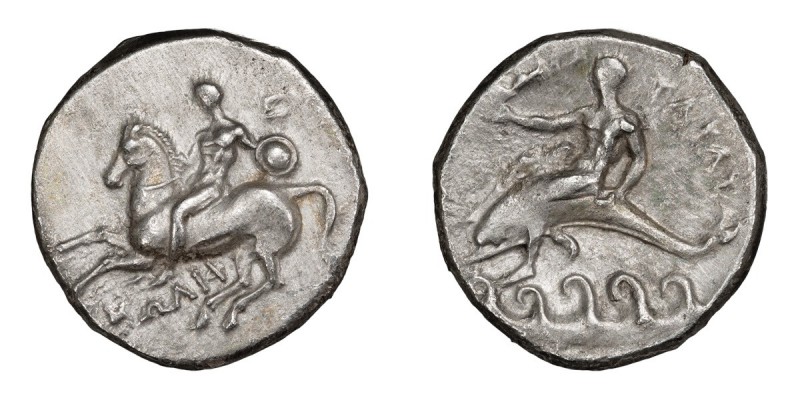 Calabria, Tarentum. Stater; Calabria, Tarentum; c. 302-281 BC, Stater, 7.91g. HN...