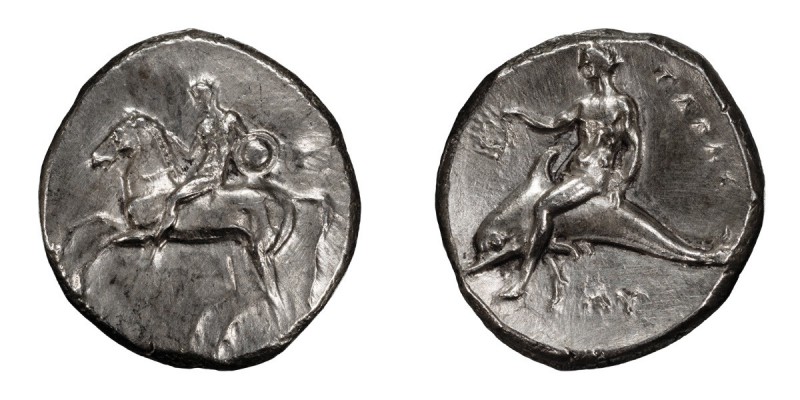 Calabria, Tarentum. Stater; Calabria, Tarentum; c. 302-281 BC, Stater, 7.91g. Vl...