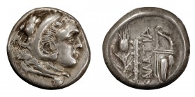 Danubian District, Callatis. Drachm; Danubian District, Callatis; 3rd-2nd cent. BC, Drachm, 5.26g. SNG BM-202. Obv: Head of Heracles r. wearing skin o...