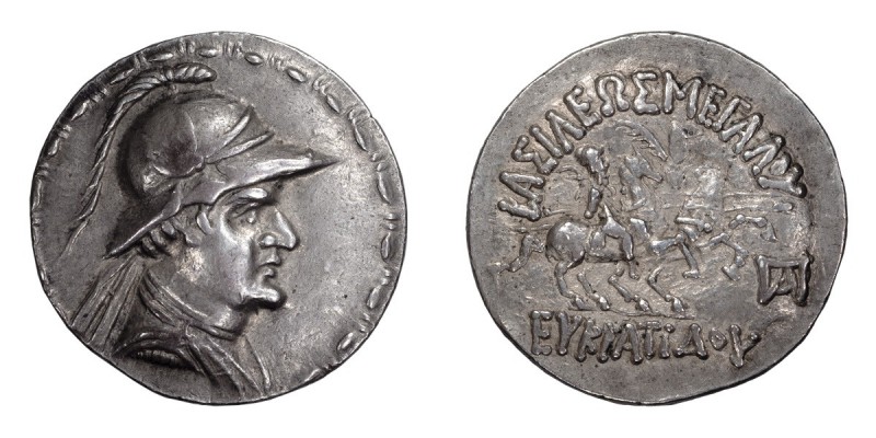Bactria, Eucratides. Tetradrachm; Bactria, Eucratides; 171-135 BC, Tetradrachm, ...