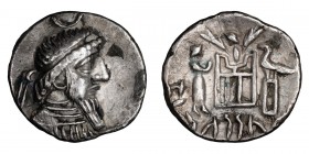 Persis, Autophradates IV. Drachm; Persis, Autophradates IV; 1st Century BC, Drachm, 3.23g. Alram-561 (Vadfradad III); Sunrise-585. Obv: Diademed bust ...