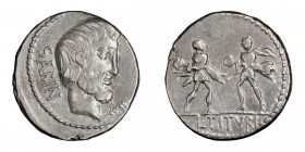 L. Titurius L.f. Sabinus. Denarius; L. Titurius L.f. Sabinus; 89 BC, Denarius, 4.05g. Cr-344/1b, Syd-698a, RSC Tituria-2. Obv: Head of Tatius r., SABI...