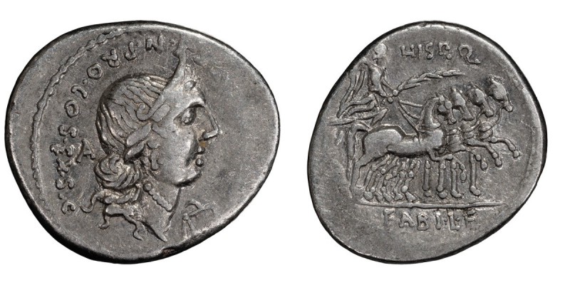 C. Annius T.f. T.n. w/ L. Fabius L.f. Hispaniensis. Denarius; C. Annius T.f. T.n...