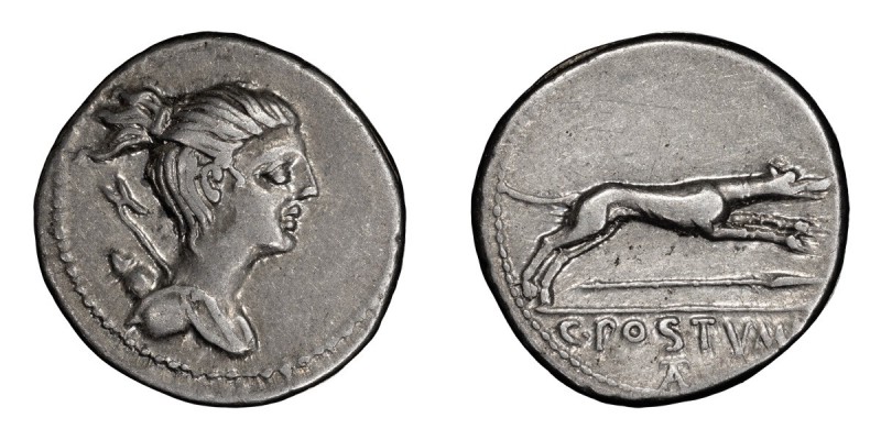 C. Postumius. Denarius; C. Postumius; 74 BC, Denarius, 3.95g. Cr-394/1a, Syd-785...