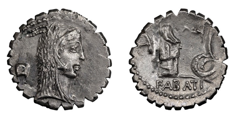 L. Roscius Fabatus. Denarius; L. Roscius Fabatus; 64 BC, Denarius, 3.75g. Cr-412...
