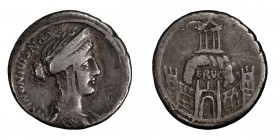 C. Considius Nonianus. Denarius; C. Considius Nonianus; 57 BC, Denarius, 3.38g. Cr-424/1, Syd-888, RSC Considia-1. Obv: Bust of Venus Erycina r. C. CO...