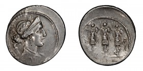 Faustus Cornelius Sulla. Denarius; Faustus Cornelius Sulla; 56 BC, Denarius, 3.99g. Cr-426/3, Syd-884, RSC Cornelia-63. Obv: Bust of Venus r., scepter...