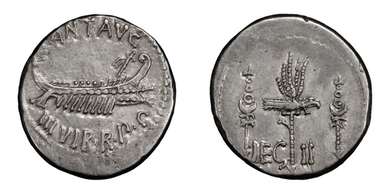 Mark Antony. Denarius; Mark Antony; Military Mint, 32-31 BC, Legionary Denarius,...