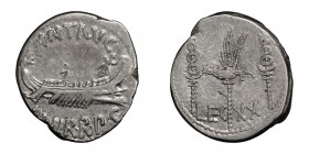 Mark Antony. Denarius; Mark Antony; Military Mint, 32-31 BC, Legionary Denarius, 3.50g. Cr-544/36; Syd-1243 (R2); C-57 (2 Fr.); Sear, Imperators-380. ...